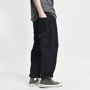 Custom Logo Men Casual Loose Straight Canvas Cargo Pants Oversized Streetwear Multi Pocket Utility Fashion - Product Image 1