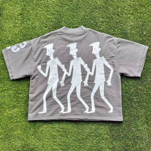 T-shirt homme vintage délavé à l'acide, coupe ample classique, patch personnalisé vieilli, en molleton bouclette 100% coton - Product Image 5