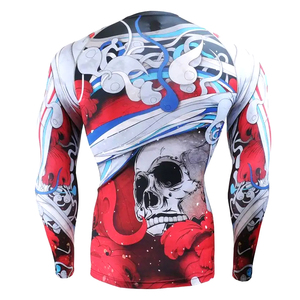 Camiseta de Protección UV para Surf, Ajustada, para Entrenamiento de MMA, Compresión, Transpirable, Spandex, Manga Larga, Secado Rápido, Deportiva - Product Image 2