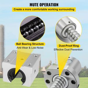 Kit CNC RM1605 con 2 Guide Lineari da 350mm, 650mm, 1050mm, Vite a Ricircolo di Sfere, Serraglio a Sfera e Serraglio 12, Albero Lineare, Asse Ottico - Product Image 6