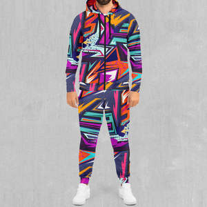 Ensemble de jogging d'hiver respirant à capuche avec logo personnalisé imprimé par sublimation intégrale, 100 % coton, pull-over, sport décontracté pour homme - Product Image 4