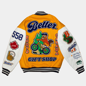 New Stylish Satin <b>Men's</b>Collage University Cropped Crop Vatsity <b>Jacket</b> Soft Lining Bomber <b>Jacket</b> Letterman Satin Varsity <b>Jackets</b> - Product Image 2