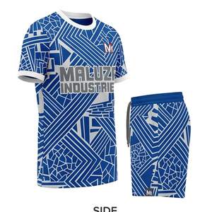 Tenue de football personnalisée sublimée pour hommes et enfants, kit de match de football professionnel, impression couleur intégrale, tissu respirant - Product Image 4