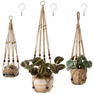 Bamboo with Jute Macram wooden <b>planters</b> and plant stands OEM Custom Wholesale | Aqdus Saleem India - Product Image 1