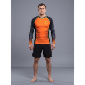 Camiseta de compresión de manga larga para hombre, 210GSM, poliéster y elastano, para BJJ, Jiu Jitsu, MMA, Grappling, OEM disponible - Product Image 1