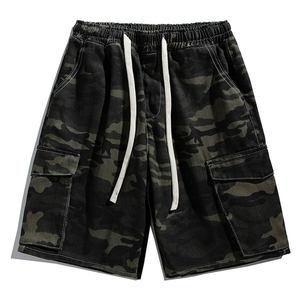 Pantalones Cortos de Mezclilla con Camuflaje Retro Americano para Hombre, Pantalones Cortos de Trabajo de Pierna Recta a la Moda para Verano, Estilo Hiphop - Product Image 2