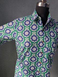 เสื้อเชิ้ตแขนสั้นลายดอกไม้ผ้าฝ้ายสำหรับผู้ชาย ปกคอปกเสื้อแบบพับได้ ระบายอากาศได้ดี เหมาะสำหรับฤดูร้อน - Product Image 6