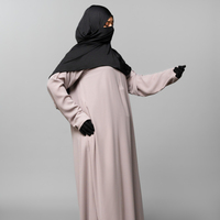 Kapüşonlu Midi Müslüman Abaya Kadın Tesettür İslami Elbise Düz Renk Uzun Kollu Normal Kalıp Polyester Günlük Giyim Orta Doğu Stili
