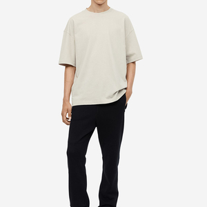 Nouveautés – T-shirt décontracté uni en polyester/coton, coupe longue, coupe-vent, pour homme et femme, idéal pour le sport et la gym, personnalisable en gros - Product Image 2