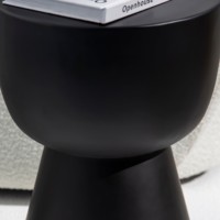 Table d'appoint pliable Vandana Zenova Neo en bois noir, mobilier de chambre moderne
