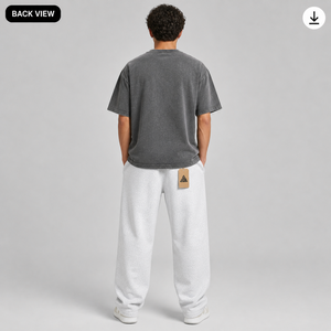 New Wholesale Custom Screen Printed Logo Casual Canvas Men's Sweatpants 100% Cotton Breathable Eco-Friendly Acid Washed - Product Image 3