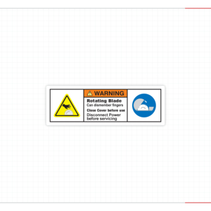 Avertissement : Risque de coupure avec lame rotative – Étiquette de sécurité pour machines de découpe industrielles – Panneau de sécurité pour usage en usine de fabrication - Product Image 3