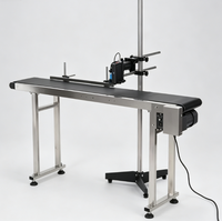 Convoyeur à bande PVC automatique en acier inoxydable industriel CV-300-1500-V pour imprimante de codage à jet d'encre en ligne