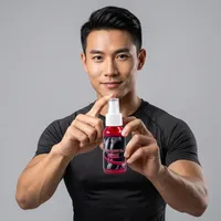Spray buccal liquide cyanocobalamine pour adultes, couleur rouge, certifié ISO, pour soutenir le système immunitaire, non destiné aux enfants et aux nouveau-nés, conditionnement en bouteille, 24 unités