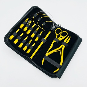 Kit de herramientas de extensión de cabello con recubrimiento de polvo amarillo, alicates multifuncionales, pinzas y agujas para el cabello de tijera de pájaro de grúa, Herramientas Sostenibles - Product Image 1