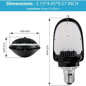 Lampadina LED COB Direzionale 54W 7300Lm con Rotazione a 180° 5000K Attacco E39 Mogul 36W/45W/54W per Illuminazione Stradale - Product Image 4