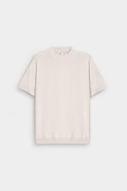 เสื้อยืดทรงบ็อกซี่แบบหนาพิเศษ - ผ้าฝ้ายพรีเมียม 100% เสื้อสตรีทแวร์โอเวอร์ไซส์ - สีเบจคากี สำหรับส่งออกฤดูกาลปี 2026 - Product Image 3