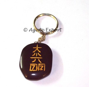Yellow Agate Tumbled Stone Keychain | Wholesale Keychains - Product Image 6