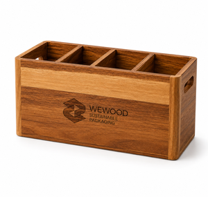 Boîte de rangement pour ustensiles de cuisine en bois d'acacia sur mesure OEM, organisateur de couverts en bois multi-compartiments pour restaurant et maison - Product Image 5