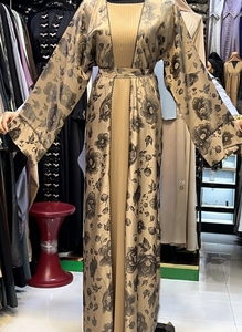 Abaya Modeste Légère à Manches Longues Perlée et Pailletée, Longueur Cheville, Style Dubaï, Traditionnelle Musulmane Faite à la Main, Hiver Automne, Vente en Gros - Product Image 6