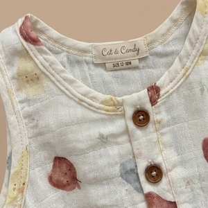 Cot & Candy - Pelele de Muselina Orgánica Estampado con Diseño de Frutas para Bebé - Product Image 3