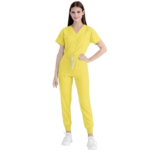 Ensemble d'uniformes médicaux unisexes pour infirmières, tissu sergé durable, pour hôpital, clinique, tenue de travail quotidienne - Product Image 1