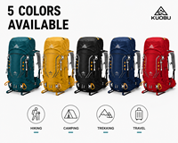 40L(35+5) Ransel Hiking Camping Tahan Air dengan Rangka Eksternal, Penutup Hujan, Tas Punggung Profesional untuk Olahraga Luar Ruangan, Perjalanan, dan Aktivitas Sehari-hari, Bahan Nilon Nasional