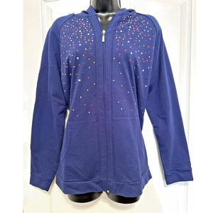 Sudaderas con capucha de algodón/poliéster con cremallera y pedrería para hombre, ropa informal de invierno, transpirable - Product Image 1