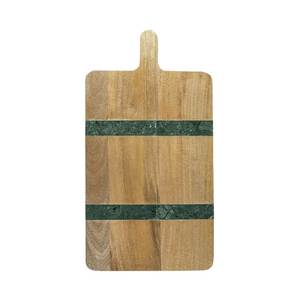 Planche à découper en marbre naturel et bois d'acacia OEM ODM avec rainure pour les jus - Product Image 2