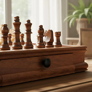 ILAHI's Eco-Friendly Rustic Polished Rectangle <b>Chess</b> <b>Board</b> Game 100% Handmade Pure Wood Animal/Love Style Customized Size <b>Chess</b> - Product Image 1