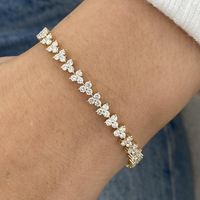 Bracelet en diamant cultivé en laboratoire certifié IGI, or massif 10K 14K 18K, or jaune, or blanc, or rose, bijoux éthiques et durables pour femmes