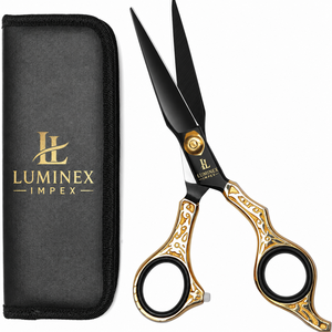 Ciseaux droits pour gauchers NYBL-55 de 5,5 pouces, JAPON, acier 440C, tranchants, dureté 58-59HRC, manche en acier inoxydable, ciseaux de barbier, cheveux, 28 - Product Image 1