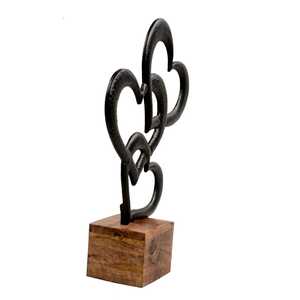Handmade Aluminum Heart Sculpture Abstract Geometric Eco-Friendly Durable Tabletop Decor Contemporary for Theme Living Room Art - Product Image 3