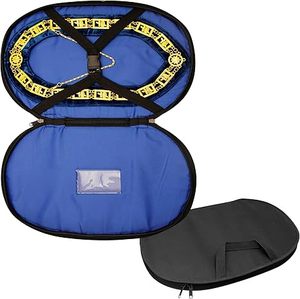 Premium Masonic OES Chain Collar Case – <b>White</b> Imitation Leather (Machine Embroidered) | Freemason Carrying Bag - Product Image 3