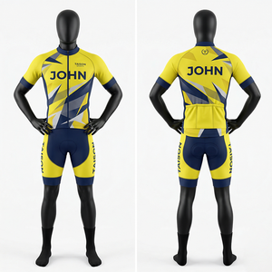 Tenue de cyclisme pour hommes en tissu polyester premium 180 GSM, respirant et anti-humidité, avec empiècements gris et logo personnalisé imprimé par sublimation - Product Image 2