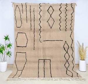 Alfombra marroquí de lana anudada a mano, diseño shaggy, decoración para el hogar, precio directo de fábrica, más vendida. - Product Image 3