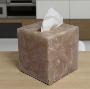 Epoxy <b>Resin</b> Rectangle Tissue Box Holder for <b>Table</b> <b>Top</b> Decoration Modern Multi-Purpose Handmade Eco-Friendly Organizer - Product Image 2