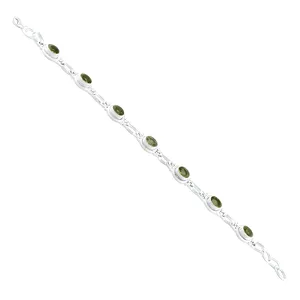 Pulsera Elegante Hecha a Mano con Peridoto Genuino Brillante y Plata de Ley 925 para Mujer, Regalo de Joyería - Product Image 3