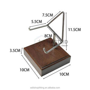 Soporte de bola de cristal de madera Soporte de exhibición de minerales de gemas para colección de ágata Mineral de geodas - Product Image 5