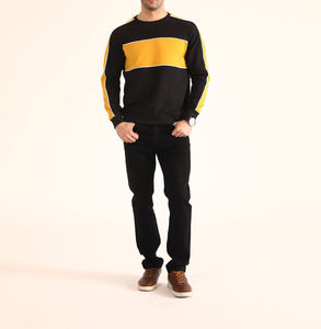 Sweat-shirts pour hommes personnalisés à col rond, style hiver, couleur contrastée, haute qualité, décontractés, 100% coton, doublure en polaire, coupe-vent - Product Image 4