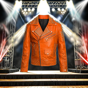 Chaqueta de cuero estilo punk para hombre al por mayor con tachuelas y relleno de poliéster, a prueba de viento, a la moda, para motociclistas. - Product Image 6