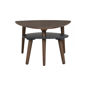Nested <b>Coffee</b> <b>Table</b> Set of 2 with Pebble-Shaped Tops and Solid Wood Tripod Legs for Residential Project and <b>Small</b> Apartments - Product Image 2