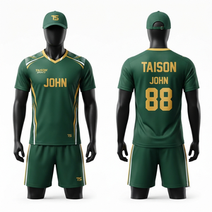 Uniforme de Bádminton para Hombre, 240g, Malla de Poliéster Transpirable, Antibacteriano, Anti-UV, Impresión por Transferencia de Calor, Logotipo Personalizado Delantero/Trasero, Verde - Product Image 1