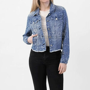 Veste en jean pour femme, fabrication professionnelle, vente en gros, vêtements décontractés, usage extérieur, veste en jean pour femme avec personnalisation - Product Image 3
