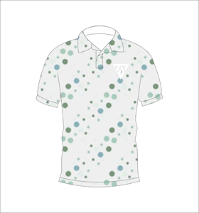 Mens White Green Grey Micro Dot Polo Shirt Custom Sublimation Short Sleeve Summer Casual Breathable Lightweight Golf Shirt - Product Image 1