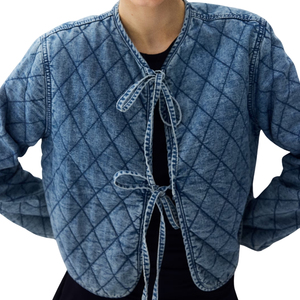 Veste en jean décontractée pour femme, manches longues, boutonnée, coupe classique, légère, style streetwear, pour le printemps, l'automne, les voyages et le quotidien - Product Image 1