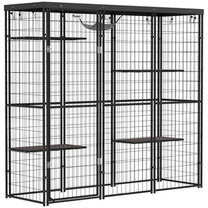 Catio Impermeabile per Esterni e Interni con 4 Piattaforme di Salto e Amaca, 175x56x157 cm, in Rete Saldata, per 1-3 Gattini, Cuccia per Animali Domestici - Product Image 1