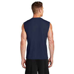 Débardeur bleu marine de qualité professionnelle pour hommes, léger et respirant, idéal pour la gym, les sports et les activités de plein air. - Product Image 2