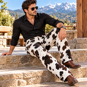 Pantalones de moda para hombre de cuero vacuno premium con pelo |   Pantalones de cuero de vaca para hombre para el comercio mayorista internacional - Product Image 4
