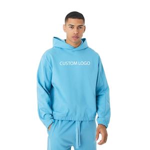 Sweat à capuche surdimensionné avec ourlet élastique, motif en molleton de coton 430 GSM, logo simple, personnalisation facile pour la production en gros - Product Image 1